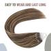 UGEAT Microring Extensions - Real Hair Dark Brown & Caramel Blonde Highlights 55 cm 50g 50 Pieces #4/27 - Premium Quality Hair Extensions - Buy Online on GoSupps.com