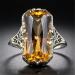 Vsoruln 925 Sterling Silver Square Citrine Ring - 3Ct Zirconia Promise Cocktail Ring for Women (Size 10) - Buy Online on GoSupps.com