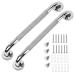 2 Pack 16 Inch Anti-Slip Bathroom Grab Bar, LONVICHTT Stainless Steel Shower Handle, Knurled Safety Hand Rail, Support Balance Armrest, Elderly, Pregnant, Children, Handicap Senior Assist Bath Handle 16 Inch Shower Grab Bars