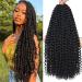 8 Packs Passion Twist Hair 30 Inch Water Wave Crochet Hair for Black Women Long Bohemian Crochet Braids Passion Twist Crochet Braiding Hair Extensions (1B) 30 Inch (Pack of 8) 1B