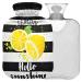 Naanle stripes Sunshine lemon heat bottle with reference transparent hot water bottle 2l large hot hot water bottle for bed handfoot heat pain relief heat and cold therapy