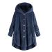 Hanxiulin plush jacket oversize warm fed fleecemantel women winter jacket long -sleeved winter coat jacket coat outerwear long thick transition jacket fleecet jacket marine 4xl