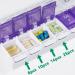 Mericargo 7-Day Pill Organizer Box - Portable Vitamin & Fish Oil Storage - Easy Fill Daily Push Button Compartments - Purple & White - Buy Online on GoSupps.com