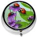 Ladybug Round Pill Box - 3 Compartment Travel Medicine Organizer | Mini Decorative Pocket Purse for Vitamins & Tablets - Buy Online on GoSupps.com