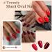 Red Press On Nails - Short Oval & Almond Styles | KQueenest Glossy Acrylic Glue-On Set for All Nail Beds - Buy Online on GoSupps.com