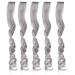 Hair extension clip-ins 5 pieces of colored party highlights colorful clip-in hair extensions curly wave hair part clip for children girls women (white tea gray)