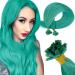 Runature U Tip Extensions Real Hair Bondings Blue Green U Tip Fusion Extensions Real Hair Ceratins Blue Green Hair Extension Real Hair Bondings 35cm 14 inches 20g 25 Strang #Teal 35cm Utip #Teal