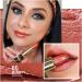 OULAC Orange Metallic Shine Lipstick Coral Glitter | Long Lasting & Hydrating | Vegan & Cruelty-Free | 4.3g/0.15oz - Be Happy(05) - Buy Online on GoSupps.com