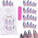 French Tip Press on Nails Almond Shape Stick on False Nails | Rhombus Crystal Fake Nail Kit in 12 Sizes Glue Included for Women Girls Nail Art Lovers - Buy Online on GoSupps.com