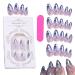 3D Press on Nails Medium Stick on Nails Acrylic Fake Nails - Rhombus Crystal Fake Nail Kit Available in 12 Sizes for Lovers