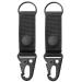FRTKK Tactical Molle Key Ring Gear Key Keeper Nylon Belt Keychain Molle Webbing Key Clip Buckle for Belts Molle Bags Black - (Pack of 2)