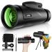 JIPNO High Powered Monocular-Telescope for Adults and Kids with Smartphone Adapter, Dust-Proof BAK4 Prism Monocular with Clear Low Light Vision for Hunting/Target Shooting/Stargazing/Camping/Traveling 12x50