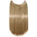 Hair Extensions no Clip Invisible Wire Adjustable Secret Rubber Band Hairpiece Real Natural Synthetic Fibre Hair 20 inch Straight Light Brown & Ash Blonde - Buy Online on GoSupps.com
