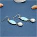 Earrings for Women Natural Cultured White Rice Bezel Set Blue Crystal Plated Hook Earrings Cute for Women Hilarity Earrings for Women - Buy Online on GoSupps.com