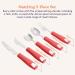 Special Supplies Adaptive Utensils 5-Piece Set - Non-Weighted, Non-Slip Handles for Hand Tremors, Arthritis, Parkinson's or Elderly Use - Stainless Steel Utensils for Easy Dining - Red - Buy Online on GoSupps.com