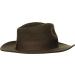 Men's Indiana Jones Wool Felt Outback Fedora - Water Repellent with Grosgrain Trim - Brown - Buy Online on GoSupps.com