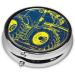 Portable Metal Pill Box for Travel | Mini Round 3-Compartment Design | Must-Have for Small Pills | Line Plow Tractor | Black - Buy Online on GoSupps.com