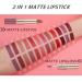KUAILEGO Rose Gold 2-In-1 Matte Lipstick & Liquid Lipstick - Nude, Long-Lasting Waterproof Velvet Lip Gloss (01) - Buy Online on GoSupps.com