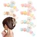 6 PCS Hair Claw Clips  Colorful Heart Shape Large Hair Claw Clips for Women Girls Thin Thick Curly Hair Strong Hold Non Slip Matt Hair Clips Banana Jaw Clips Hair Clamps Hair Accessories