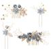 Toyvian Wedding Hair Comb Pearl Crystal Bride Hair Accessories Hair Side Comb Clips U- shaped Bridal Hair Pin Bride Wedding Hair Clip for Bridesmaid Bride Blue