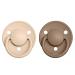 BIBS De Lux Collection Pacifiers - BPA-Free Danish Made Baby Soothers | Set of 2 Vanilla/Dark Oak | Size 0-6 Months - Buy Online on GoSupps.com