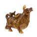 Zerodeko Brass Decor Tea Pet Cow Good Luck Miniature Ornament Office Desk Decor Ox Tea Figurines for Prosperity Statue Chinese Lucky Coins Ox Decor Cow Statue Animal Resin Lunar Calendar