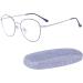 Joxigo Retro Round Computer Glasses - Anti-Blue Light UV Protection Metal Frame Includes Glasses Case - Black & Silver - Buy Online on GoSupps.com