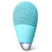 Face Cleansing Brush Mini Silicone Face Scrubber Ipx7 Waterproof Rechargeable for Deep Cleansing Exfoliating and Vibrating Massaging (Blue)