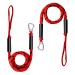 Bungee Dock Line Boat Accessories - Pontoon, Jet Ski, Kayak Accessories with 316 Stainless Steel Clip Red 4ft & 6ft