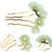 Lurrose Flower Hairpin Jade Hair Stick Kanzashi Chinese Chopsticks Headwear Traditional Chignon Pin for Kimono Yukata Hanfu Costume Hair Accessories - Buy Online on GoSupps.com
