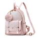 Girls Cute Mini Backpack Purse Fashion School Bags PU Leather Casual Backpack for Teens Women Pink