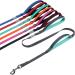 Vivaglory traffic handle dog leash dog leash with two padded handles strong reflective & metal hook training lines for dogs gray 1.5 m x 1.4 cm gray