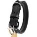 Sniffing fans collar for dogs made of leather dog collar for the large medium and small dog leather collar padded robust (m - 28-36cm black) m - 28-36cm black