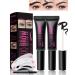 Lestpola Peel Off Waterproof Eyebrow Colouring Gel Long Lasting Clear Wax - Natural Tattoo Gel - Up to 3 Days with Eyebrow Stencil and Brush - 01#