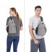 MOSISO Breast Pocket Sling Bag | Multipurpose Crossbody Shoulder Backpack for Men & Women - Gray Travel & Hiking Daypack - Buy Online on GoSupps.com