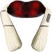 Fitleap massager neck-ridden-shoulder massager Shiatsu massage device for muscle pain relief massage with slight infrared heat beige