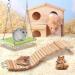 Rat Ladder Bridge Wooden Hamster Climbing Ladder and Swing Small Animal Bendable Fence Climbing Stair Toy Cage Accessories for Bird Parrot Hamsters Chipmunks - Buy Online on GoSupps.com