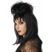 PORSMEER Black Gothic Bride Wig for Lydia Long Cosplay Wig With Hair Bun for Women Halloween Party California Fancy dress Lydia Wig - Buy Online on GoSupps.com