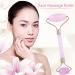 Rose Quartz Massage Roller - Double-Head Face Scooter | Crystal & Jade Skin Care Device for Wrinkle Removal & Slimming - Gold Edition - Buy Online on GoSupps.com
