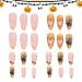 Paodduk Almond Halloween Nails Press On Almond Nails Almond Fake Nail Reusable False Nail Glue on Niail Press On Nail Manicure Decor for Girls