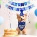 AOT Dog Birthday Party Supplies Plaid Cute Doggy Bandana Set with Happy Birthday Banner Cap Bowtie Birthday Number Puppy Birthday Outfits for Small Medium Dogs Pets Medium BLUE - Buy Online on GoSupps.com