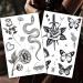 Large Black Tattoos for Women - Butterfly, Snake, Bee, Swallow, Scorpion - 8 Sheets - Realistic Adult Classic Design - Perfect for Night Party and Theme Decoration - Tattoo Art Gift - Buy Online on GoSupps.com