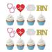 ShuanQ Congrats RN Cupcake Toppers - Nurse Graduation Party Decoration Cupcake Picks - Nursing School Survivor Grad Theme Cupcake Decor