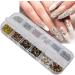 Nail Art Rhinestones 12 Grids DIY Decoration Glitter Manicure Tool Fashionable and Delicate Safe for Household and Salon - Buy Online on GoSupps.com