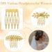 HINZIC 45PCS 5 Teeth Hair Side Combs - Wedding Veil Twist French Vintage Hair Clips Pins - Bridal Party Prom Accessories (Gold Silver Brown) - Buy Online on GoSupps.com