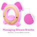 Nuby Natural Wood & Silicone Teether Pig 3M+ Pink - 80803 | Eco-Friendly Teething Toy - Buy Online on GoSupps.com