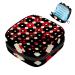 Menstruation bag with zipper women's napkin bag tampons collection bags for women and girls (black and red pattern)