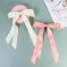 2 Pack Hair Bows for Women Beige Bow Hair Clips French Barrette with Long Silky Satin Hair Ribbons for Women Girls(Beige Pink) - Buy Online on GoSupps.com
