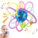 Zooawa bite ring for baby in food quality 360 rotation toothing aid made of soft TPU spherical BPA -free teething toys for babies toddlers - multi -colored