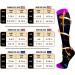 Buy Actinput 4 Pairs Compression Stockings for Men & Women - Colorful Support Socks for Sports Travel Cycling & More (Black S-M) - Buy Online on GoSupps.com
